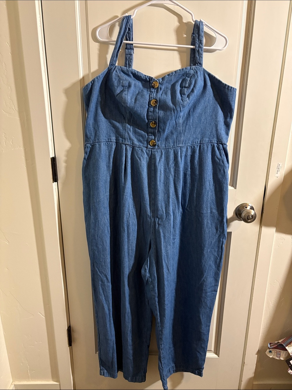 Old Navy Blue Denim Jumpsuit with Button Front